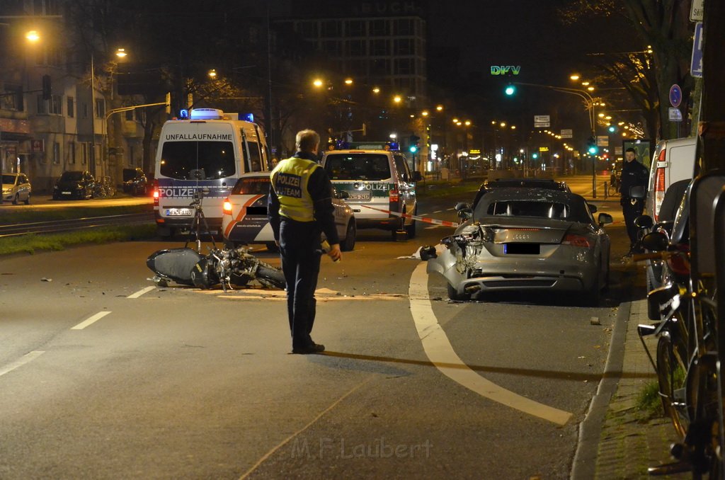 VU Krad gegen PKW Koeln Braunsfeld Aachenerstr P063.JPG - Miklos Laubert